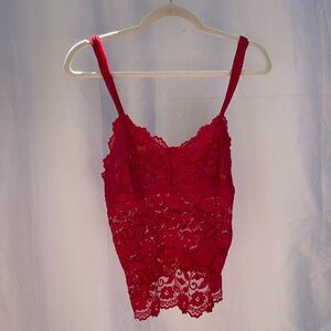 Vintage red lace cami